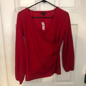 Talbot Red Wrap Top - Blouse
